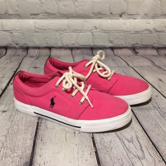 Polo Ralph Lauren Shoes - Polo by Ralph Lauren women’s pink canvas sneaker’s Sz 5